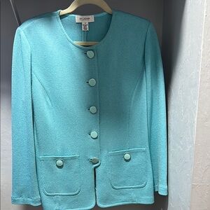 St. John Blue Blazer Tailored Suit Jacket